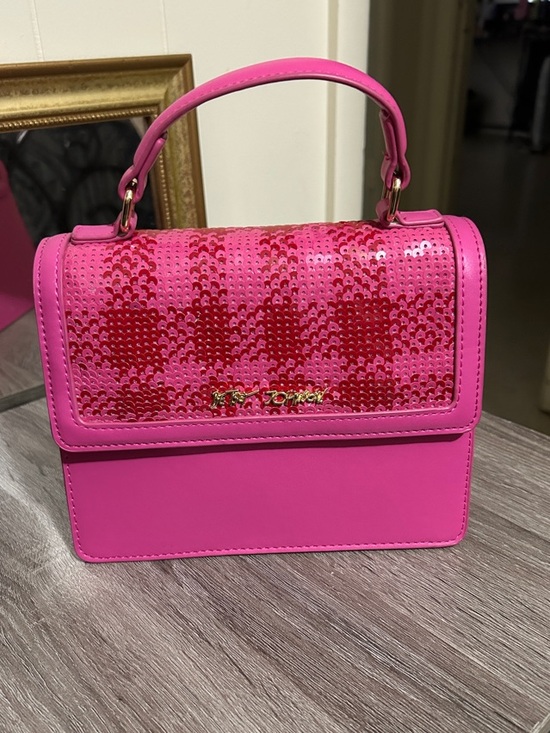 Betsey Johnson Handbags - Betsey Johnson Pink Sequin Top-Handle Mini Bag